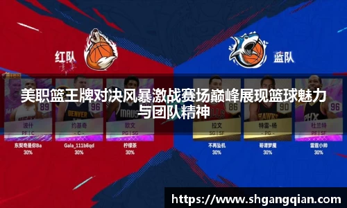 美职篮王牌对决风暴激战赛场巅峰展现篮球魅力与团队精神